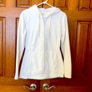 White zip up hoodie